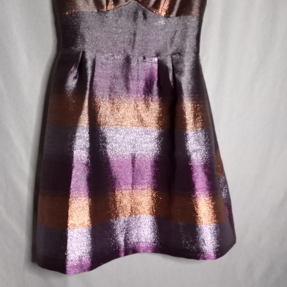 Laundry By Shelli Segall Dress Women's 2 Multi Color Metallic Formal Futuristic - Picture 6 of 10